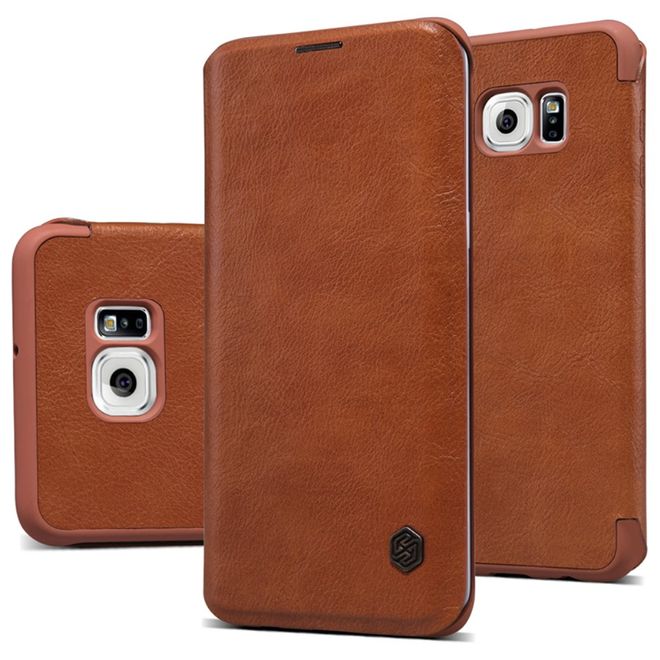Nillkin - Galaxy S6 Edge Plus Case - Leder Hülle - Qin Series - braun