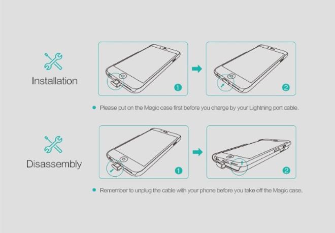 Nillkin - Wireless Charging Case für iPhone 6 Plus/6S Plus - Magic Qi Series - schwarz