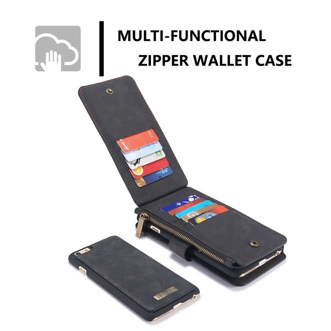Caseme - Hülle für iPhone 6/6S - Case aus Leder/Plastik - mit abnehmbarem Plastik Cover - schwarz