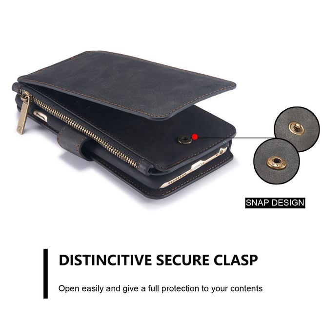Caseme - Hülle für iPhone 6/6S - Case aus Leder/Plastik - mit abnehmbarem Plastik Cover - schwarz