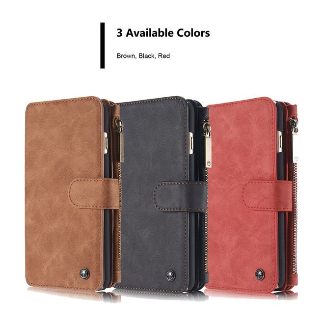 Caseme - Hülle für iPhone 6/6S - Case aus Leder/Plastik - mit abnehmbarem Plastik Cover - schwarz