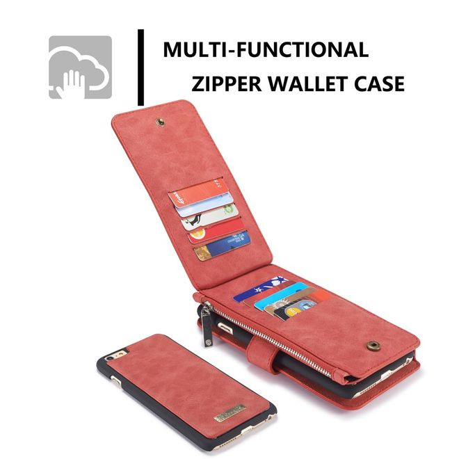 Caseme - Hülle für iPhone 6/6S - Case aus Leder/Plastik - mit abnehmbarem Plastik Cover - rot