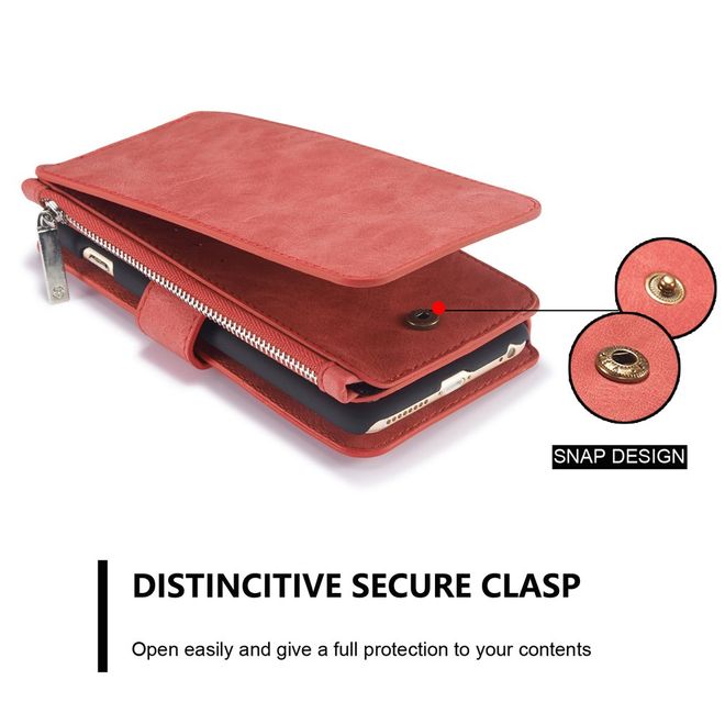 Caseme - Hülle für iPhone 6/6S - Case aus Leder/Plastik - mit abnehmbarem Plastik Cover - rot