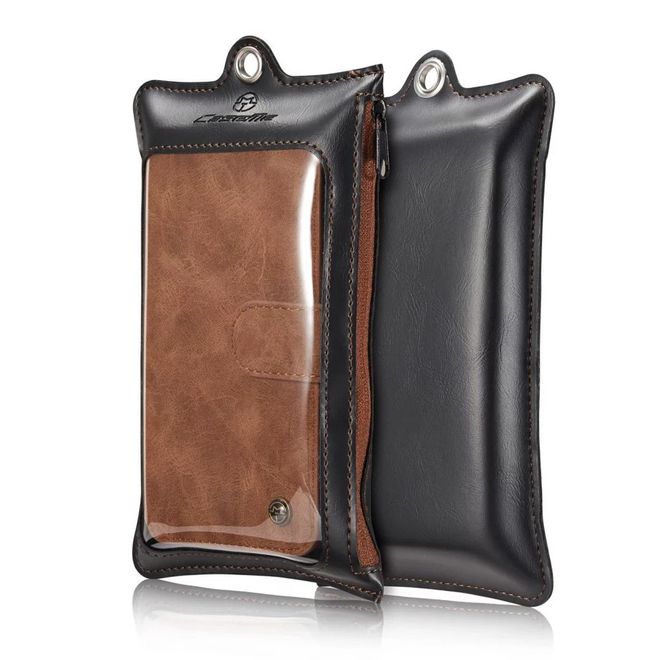 Caseme - Hülle für iPhone 6/6S - Case aus Leder/Plastik - mit abnehmbarem Plastik Cover - braun