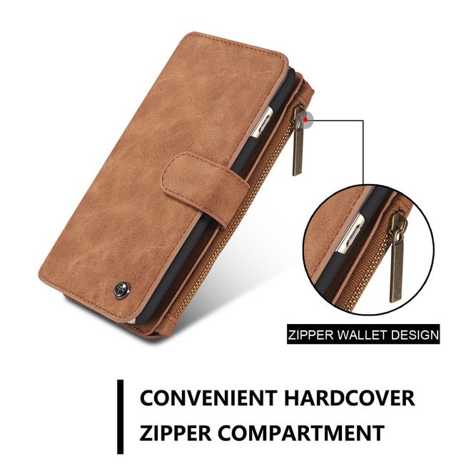 Caseme - Hülle für iPhone 6/6S - Case aus Leder/Plastik - mit abnehmbarem Plastik Cover - braun