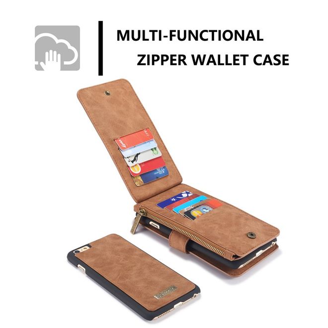 Caseme - Hülle für iPhone 6/6S - Case aus Leder/Plastik - mit abnehmbarem Plastik Cover - braun