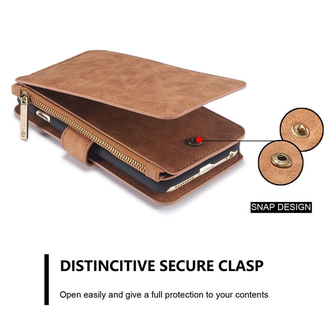 Caseme - Hülle für iPhone 6/6S - Case aus Leder/Plastik - mit abnehmbarem Plastik Cover - braun