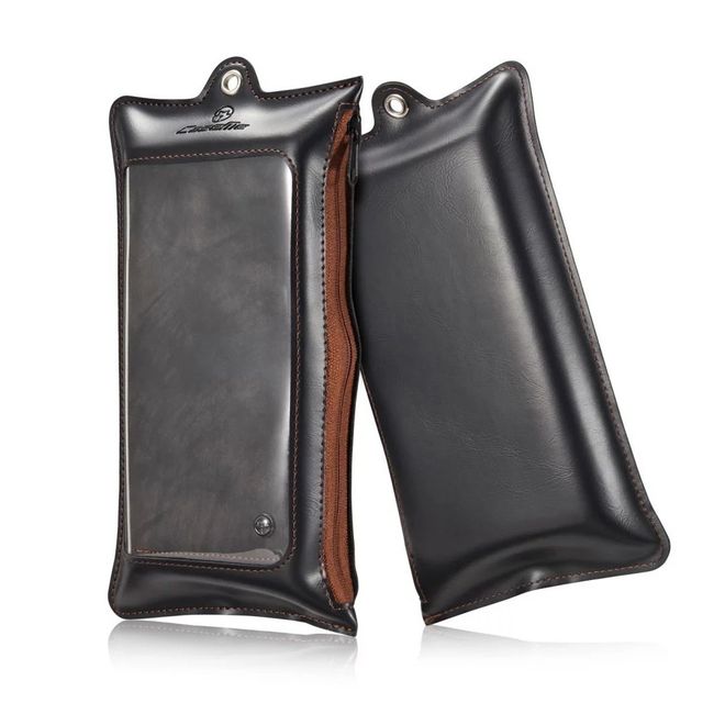 Caseme - iphone 6/6S Hülle - Case aus Leder/Plastik - Retrostyle - abnehmbares Plastik Cover - grau