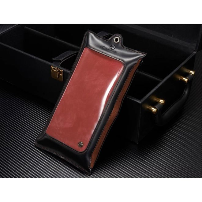 Caseme - iphone 6/6S Hülle - Case aus Leder/Plastik - Retrostyle - abnehmbares Plastik Cover - rot