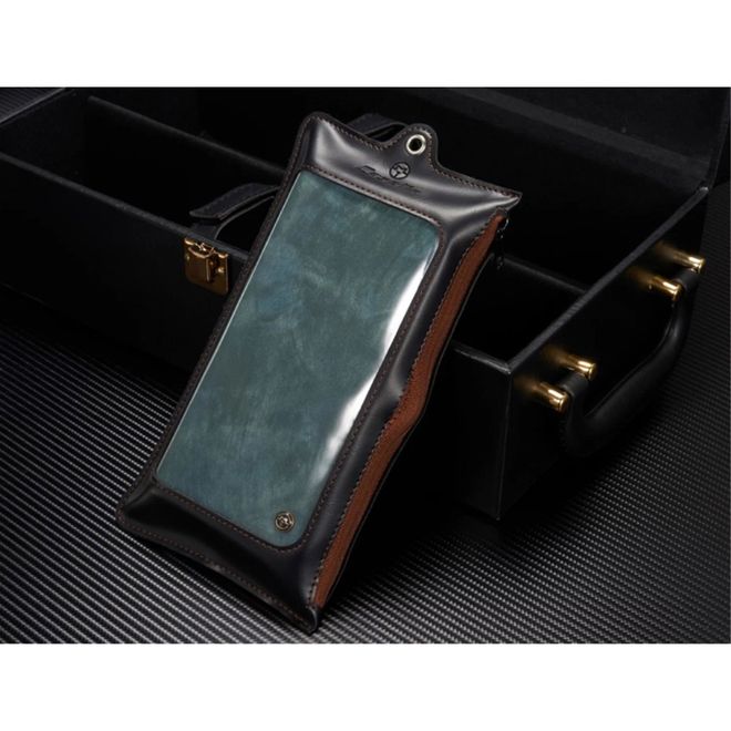 Caseme - iphone 6/6S Hülle - Case aus Leder/Plastik - Retrostyle - abnehmbares Plastik Cover - blau