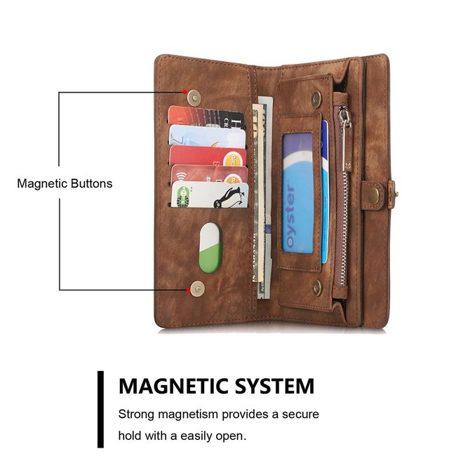 Caseme - iphone 6/6S Hülle - Case aus Leder/Plastik - Retrostyle - abnehmbares Plastik Cover - braun