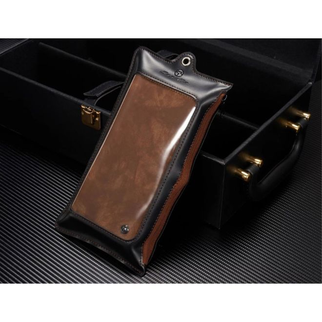 Caseme - iphone 6/6S Hülle - Case aus Leder/Plastik - Retrostyle - abnehmbares Plastik Cover - braun