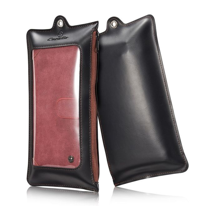 Caseme - Hülle für iPhone 6/6S - Cover aus Leder/Plastik - mit Karabinerhaken - rot