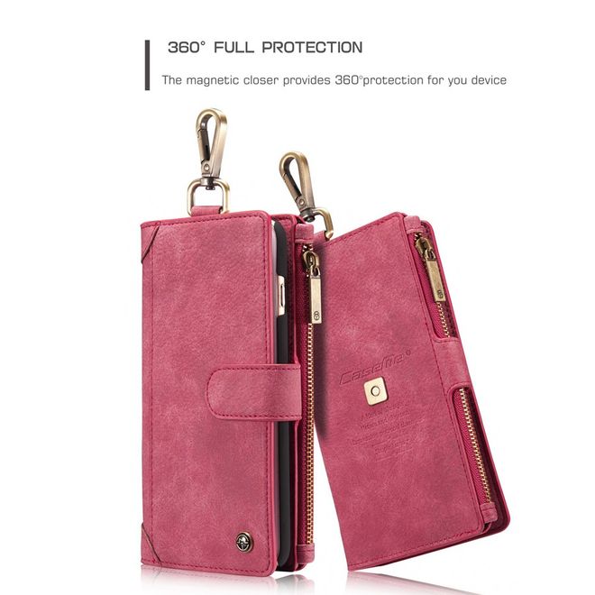 Caseme - Hülle für iPhone 6/6S - Cover aus Leder/Plastik - mit Karabinerhaken - rot