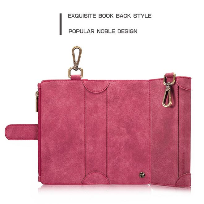 Caseme - Hülle für iPhone 6/6S - Cover aus Leder/Plastik - mit Karabinerhaken - rot