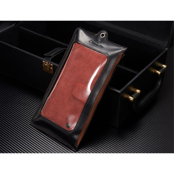 Caseme - Hülle für iPhone 6/6S - Cover aus Leder/Plastik - mit Karabinerhaken - rot