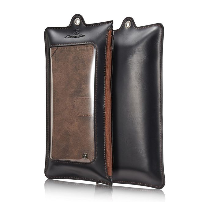 Caseme - Hülle für iPhone 6/6S - Cover aus Leder/Plastik - mit Karabinerhaken - braun
