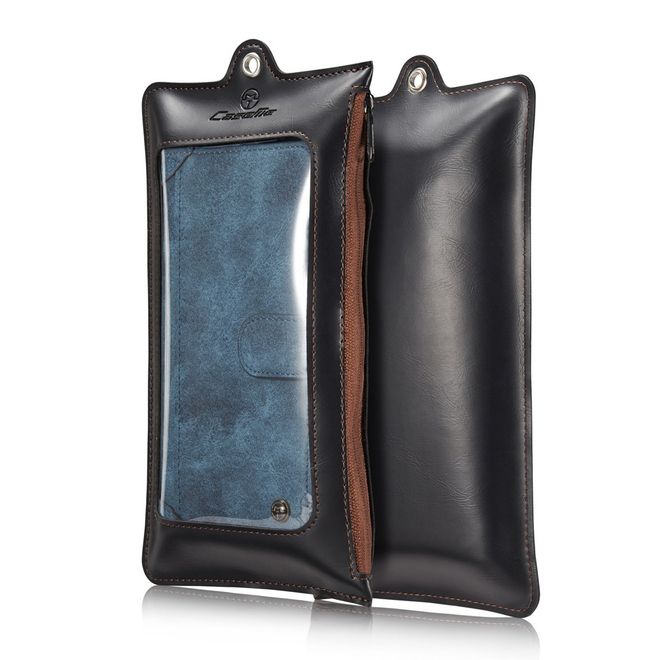 Caseme - Hülle für iPhone 6/6S - Cover aus Leder/Plastik - mit Karabinerhaken - blau