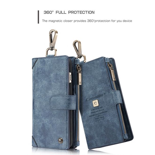 Caseme - Hülle für iPhone 6/6S - Cover aus Leder/Plastik - mit Karabinerhaken - blau