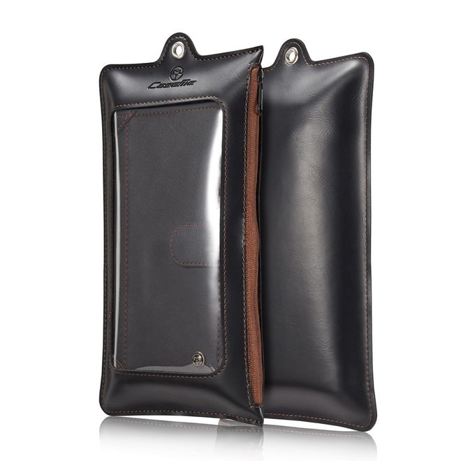 Caseme - Hülle für iPhone 6 Plus/6S Plus - Cover aus Leder/Plastik - mit Karabinerhaken - schwarz