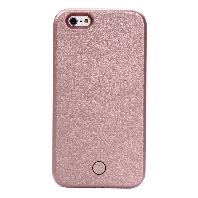Hülle für iPhone 6 Plus/6S Plus - Case aus Plastik - mit Selfie LED Licht - rosegold