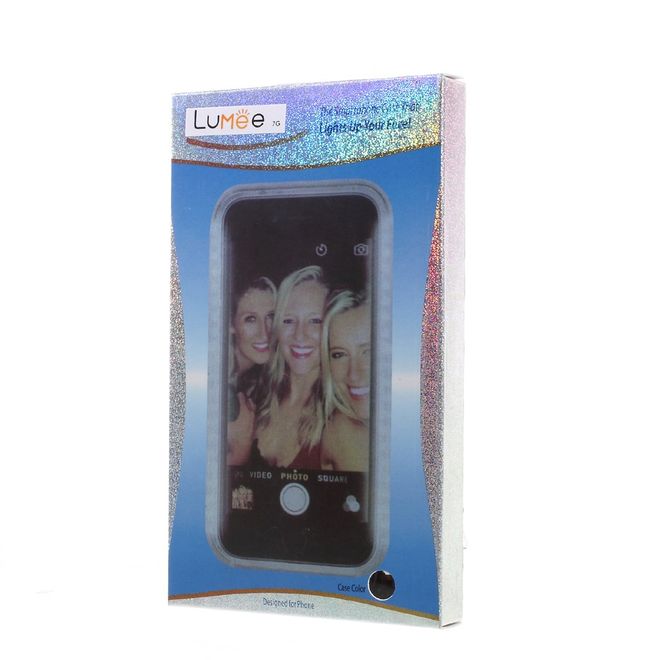 Lumee - Hülle für iPhone SE (2022) / SE (2020) / 8 / 7 - Case aus Plastik - mit Selfie LED Licht - grau
