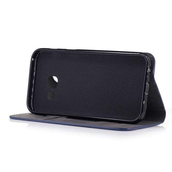 Samsung Galaxy A3 (2017) Handy Hülle - Cover aus Leder/Stoff - zweifarbig - dunkelblau