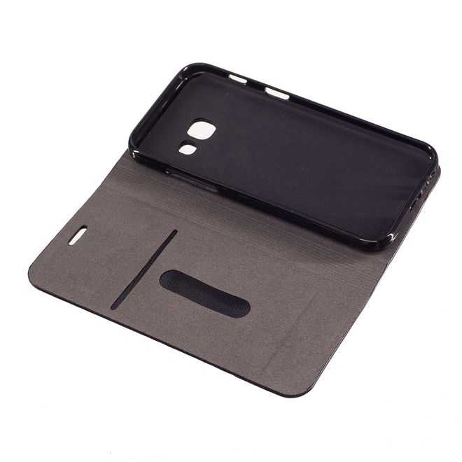 Samsung Galaxy A3 (2017) Handy Hülle - Cover aus Leder/Stoff - zweifarbig - dunkelblau