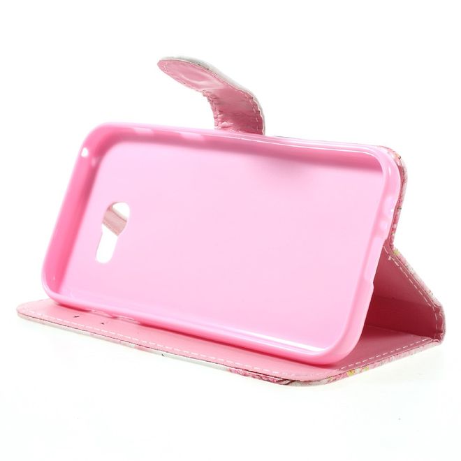 Samsung Galaxy A3 (2017) Handyhülle - Case aus Leder - Haus und farbiger Baum