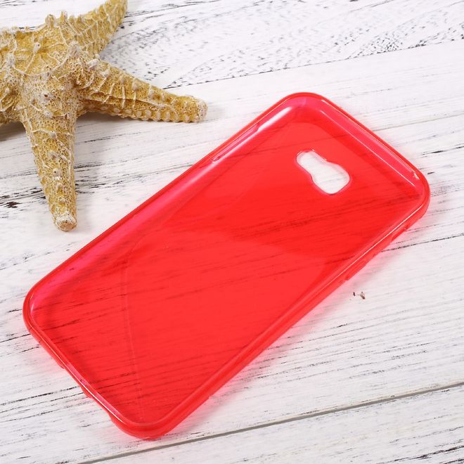Samsung Galaxy A7 (2017) Handy Hülle - TPU Soft Case - S-Shape - rot