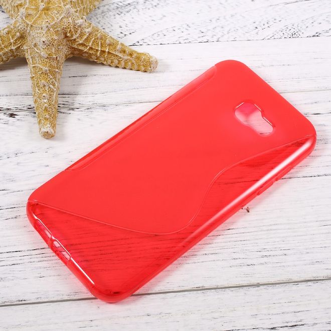 Samsung Galaxy A7 (2017) Handy Hülle - TPU Soft Case - S-Shape - rot