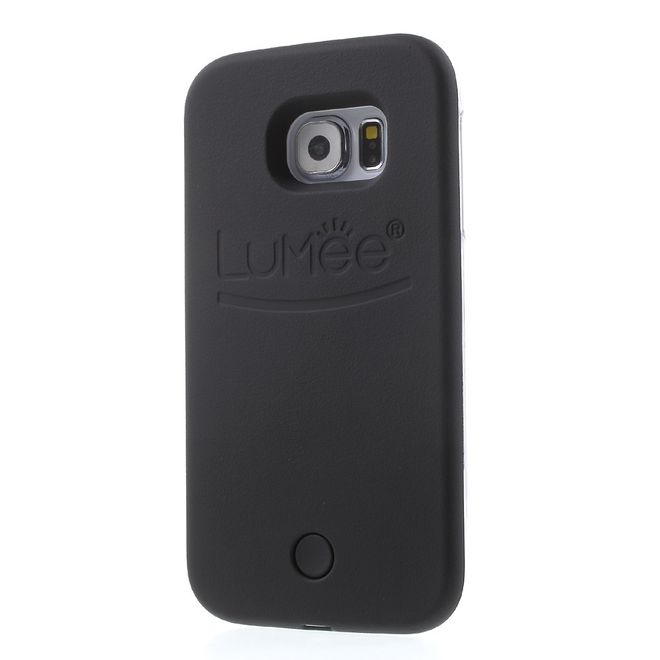 Lumee - Hülle für Galaxy S6 Edge - Case aus Plastik - mit Selfie LED Licht - schwarz