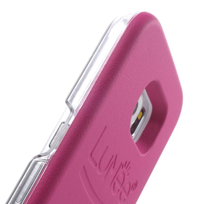 Lumee - Hülle für Galaxy S6 Edge - Case aus Plastik - mit Selfie LED Licht - rosa