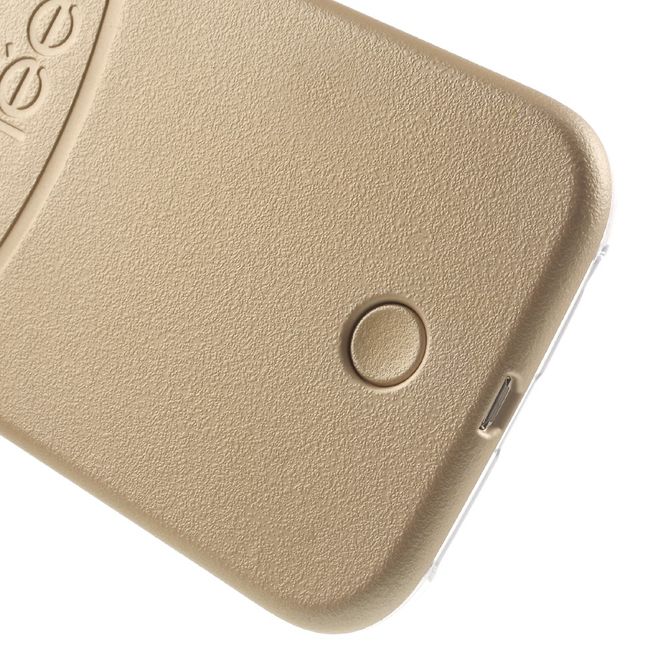 Lumee - Hülle für Galaxy S6 Edge - Case aus Plastik - mit Selfie LED Licht - gold
