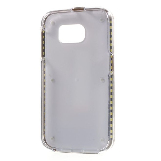 Lumee - Hülle für Galaxy S6 Edge - Case aus Plastik - mit Selfie LED Licht - gold