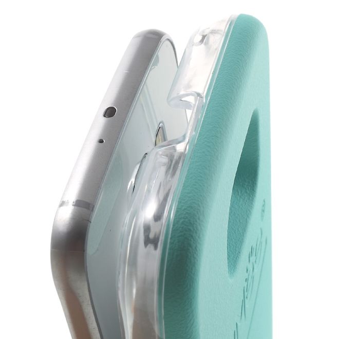 Lumee - Hülle für Galaxy S6 Edge - Case aus Plastik - mit Selfie LED Licht - grün