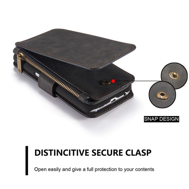 Caseme - Hülle für Samsung Galaxy S6 - Case aus Leder/Plastik - multifunktional - schwarz