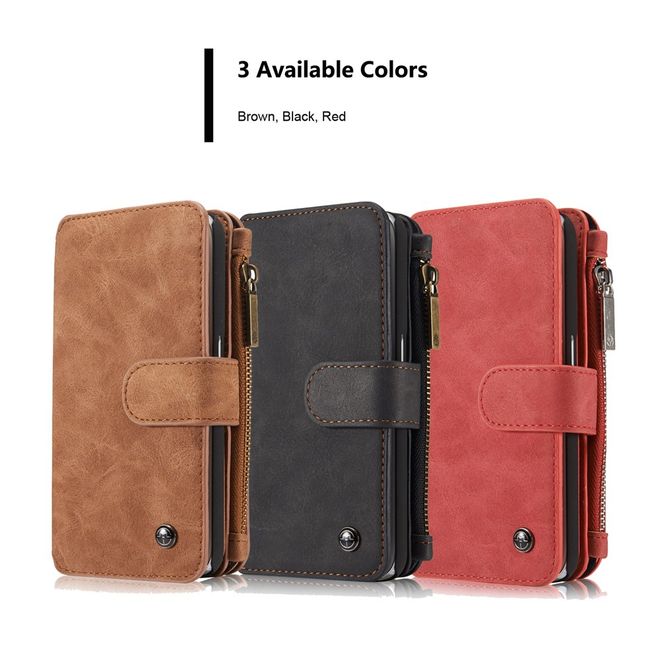 Caseme - Hülle für Samsung Galaxy S6 - Case aus Leder/Plastik - multifunktional - schwarz