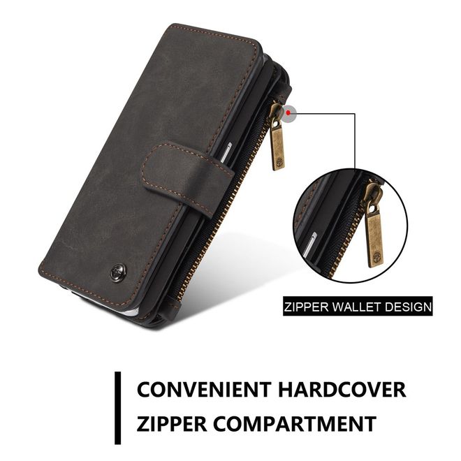 Caseme - Hülle für Samsung Galaxy S6 - Case aus Leder/Plastik - multifunktional - schwarz