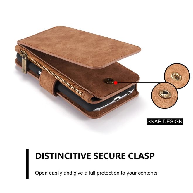 Caseme - Hülle für Samsung Galaxy S6 - Case aus Leder/Plastik - multifunktional - braun