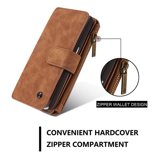 Caseme - Hülle für Samsung Galaxy S6 - Case aus Leder/Plastik - multifunktional - braun