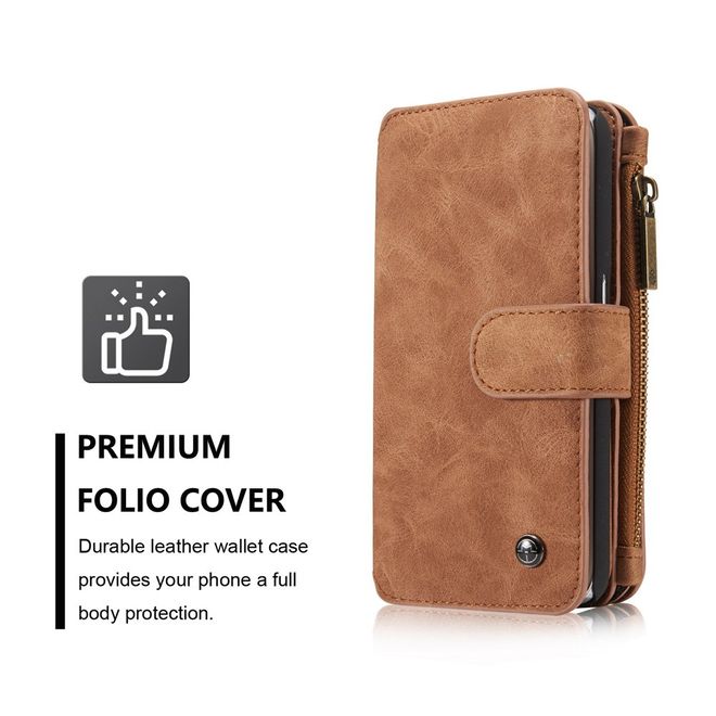 Caseme - Hülle für Samsung Galaxy S6 - Case aus Leder/Plastik - multifunktional - braun