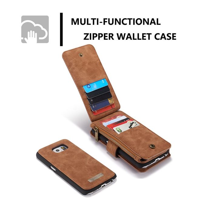 Caseme - Hülle für Samsung Galaxy S6 - Case aus Leder/Plastik - multifunktional - braun