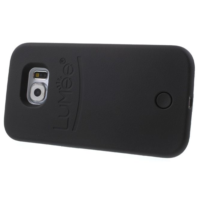 Lumee - Hülle für Samsung Galaxy S6 - Case aus Plastik - mit Selfie LED Licht - schwarz
