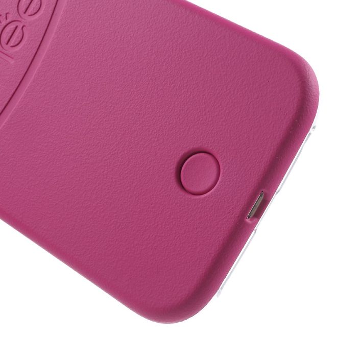 Lumee - Hülle für Samsung Galaxy S6 - Case aus Plastik - mit Selfie LED Licht - rosa