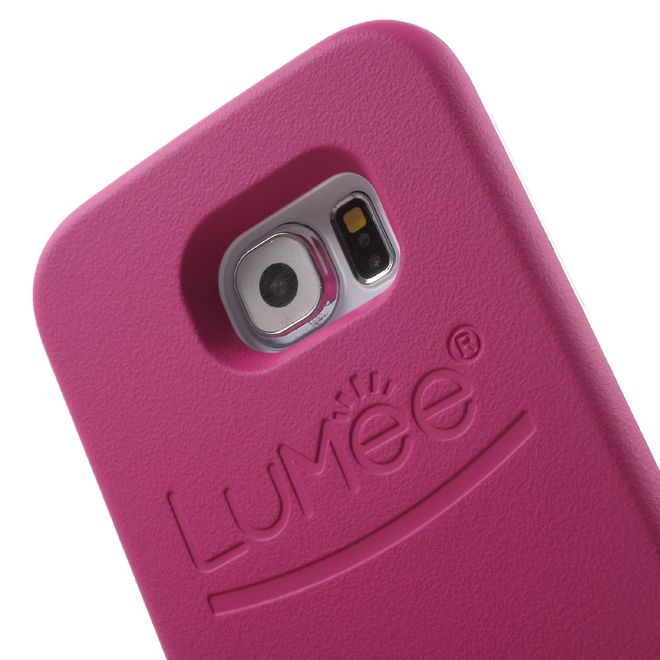 Lumee - Hülle für Samsung Galaxy S6 - Case aus Plastik - mit Selfie LED Licht - rosa