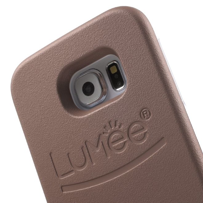 Lumee - Hülle für Samsung Galaxy S6 - Case aus Plastik - mit Selfie LED Licht - rosegold