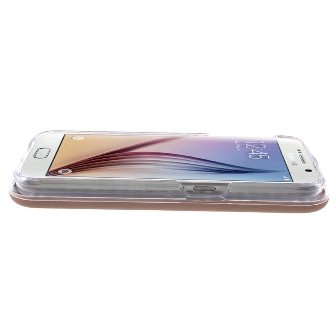 Lumee - Hülle für Samsung Galaxy S6 - Case aus Plastik - mit Selfie LED Licht - rosegold