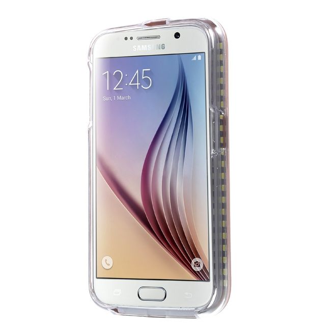 Lumee - Hülle für Samsung Galaxy S6 - Case aus Plastik - mit Selfie LED Licht - rosegold