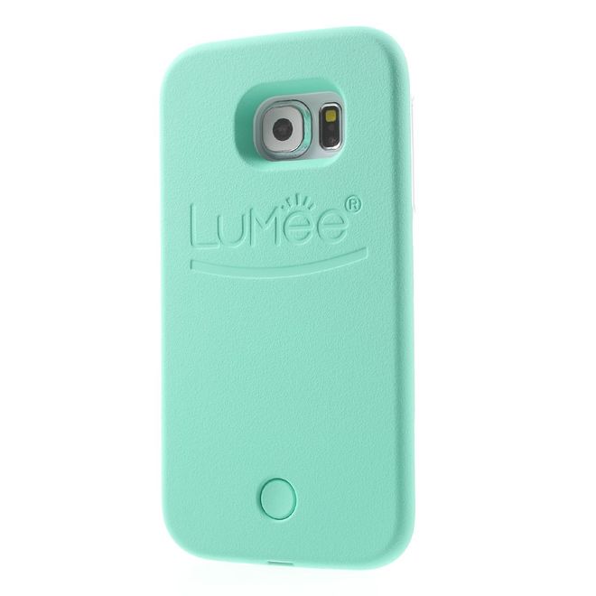 Lumee - Hülle für Samsung Galaxy S6 - Case aus Plastik - mit Selfie LED Licht - grün